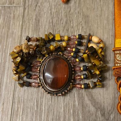 Cross Necklace and Beaded Bracelet
