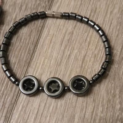 Hematite Necklace and (2) Bracelets