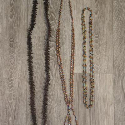 (3) Beaded Necklaces - Seeds and Shells