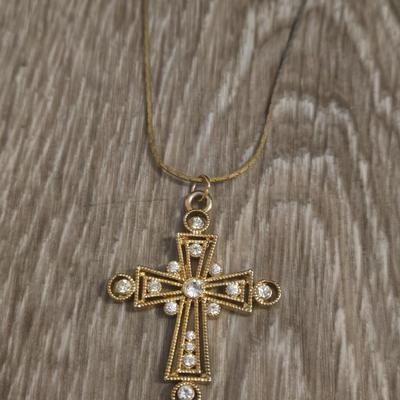 Cross. Heart and Triangle Pendant Necklaces
