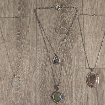 Stone Pendant Necklaces (3)