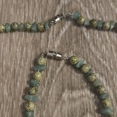 Jade Bead Necklace & Bracelet