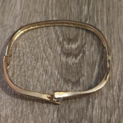 Gold Plated & Cubic Zirconia Necklace and (2) Bracelets