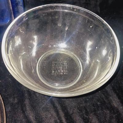 LARGE PYREX BOWL, REFRIGERATOR DISH AND MORE