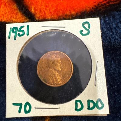 1951 S Lincoln wheat Penny DDO VF