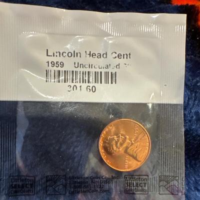 1959 Lincoln head cent uncirculated