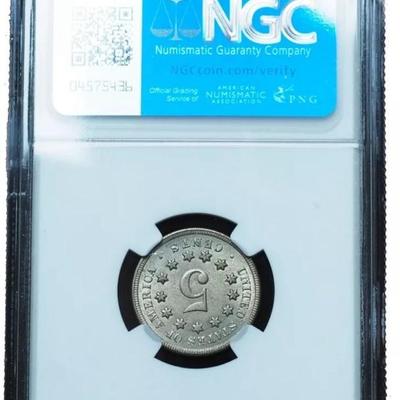 1869 5c MS64 U S coin silver