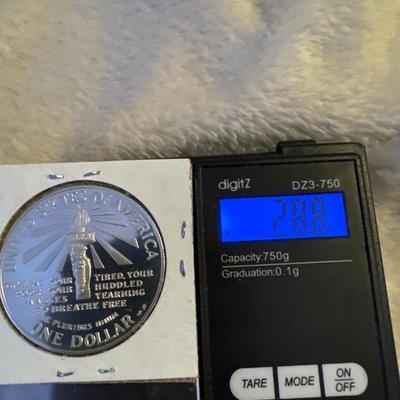 1986 ELLIS ISLAND .999 SILVER 1 oz DOLLAR PROOF UNCIRCULATED STATUE OF LIBERTY