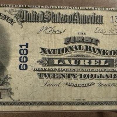 The first national bank of Laurel MS 20$ U S Currency