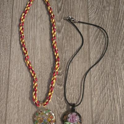 Glass Pendant Necklaces (2)