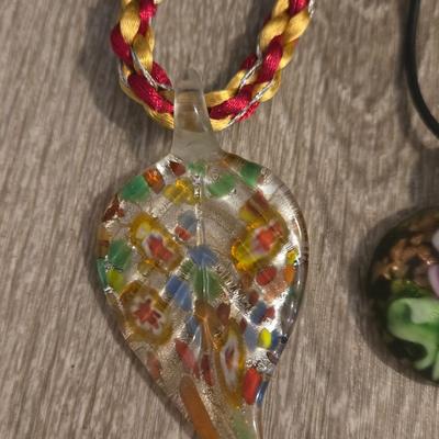 Glass Pendant Necklaces (2)