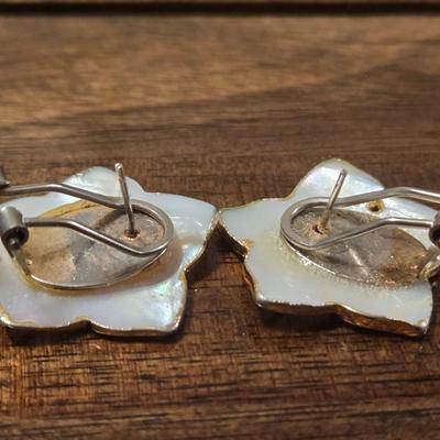 Mother of Pearl Earrings and Brooch