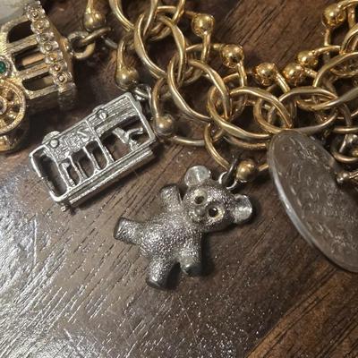 Gold Tone Charm Bracelet