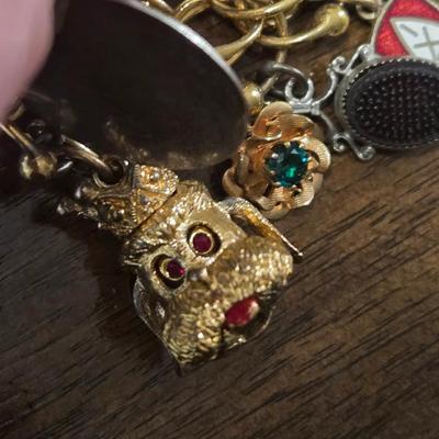 Gold Tone Charm Bracelet