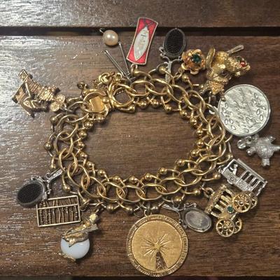 Gold Tone Charm Bracelet