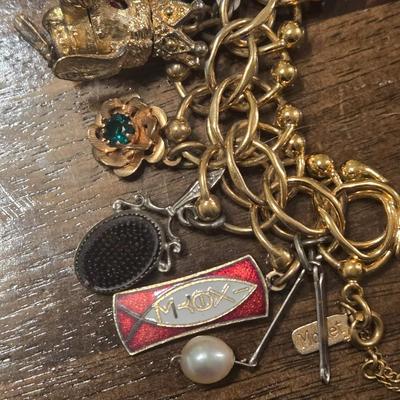 Gold Tone Charm Bracelet