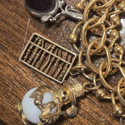 Gold Tone Charm Bracelet