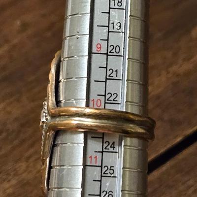 Sterling Silver and 12k Gold Native American Ring by JULIA MARTINEZ