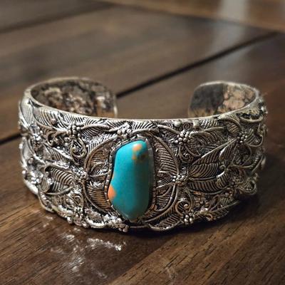 Vintage Cuff with Turquoise Stone
