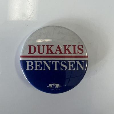 Dukakis-Bentsen presidential campaign pin 