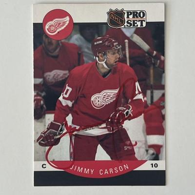 Detroit Red Wings Jimmy Carson 1990 Pro Set #67 signed trading card