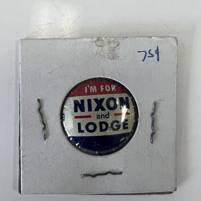 Nixon-Lodge presidential campaign pin