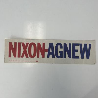 Nixon- Agnew presidential campaign bumper sticker 