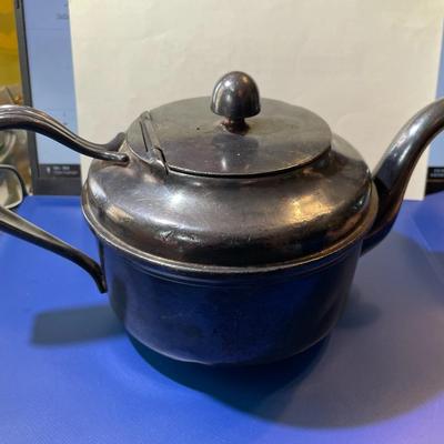 Vintage Reed & Barton United States Navy Teapot #3610 WWII Era Silver Soldered Heavy as Pictured.