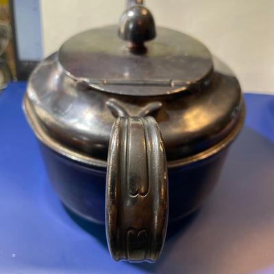 Vintage Reed & Barton United States Navy Teapot #3610 WWII Era Silver Soldered Heavy as Pictured.