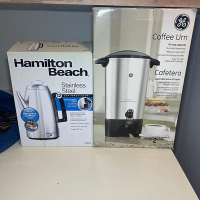 Hamilton Beach Percolator & GE Coffee Urn (L-RG)