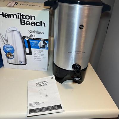 Hamilton Beach Percolator & GE Coffee Urn (L-RG)