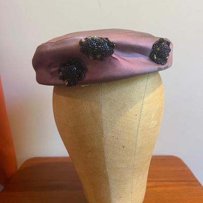 Lot 3 Vintage Hats + Halston Hat Box