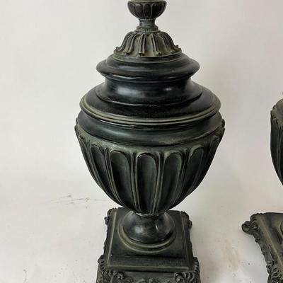 1127 Large Pair of Decorative Urns