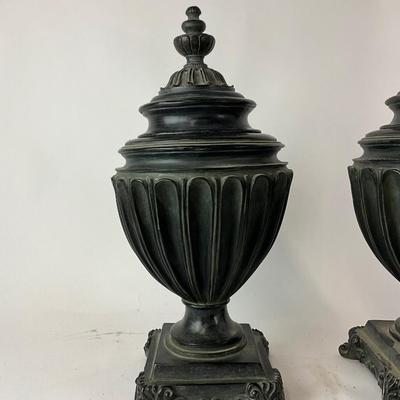 1127 Large Pair of Decorative Urns