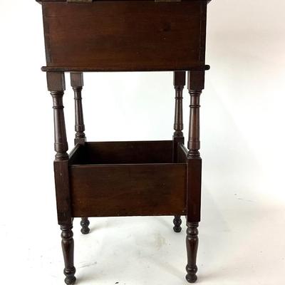 1128 Antique Mahogany Sewing Table with Lifttop
