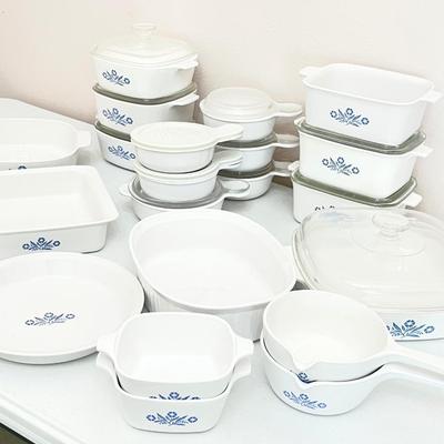 CORNING WARE ~ Blue Cornflower Bakeware ~ Lot Of 21 Pieces