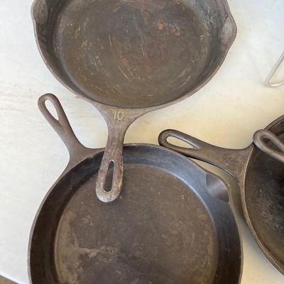 17- Cast iron pans, misc