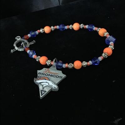 Denver Broncos beaded bracelet