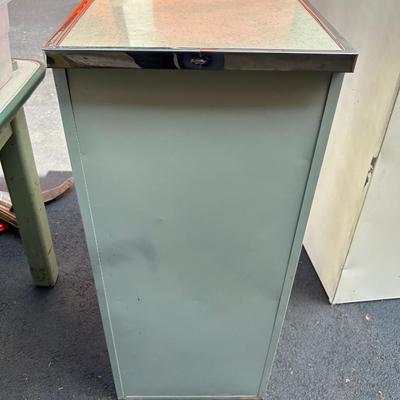 Vintage c. 1950s Metal Kitchen Cabinet with Formica Top