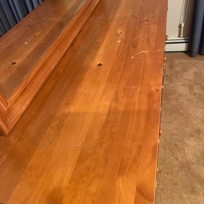Seven Drawer, All Wood Dresser With Mirror (B3-MG)