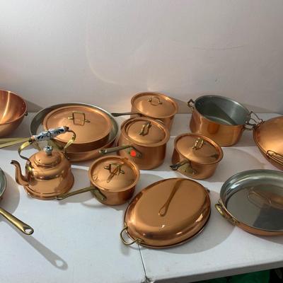 Huge Copral Copper Cookware Lot