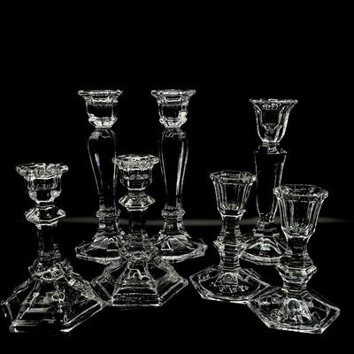 Lot Of Seven (7) Glass Candlestick's