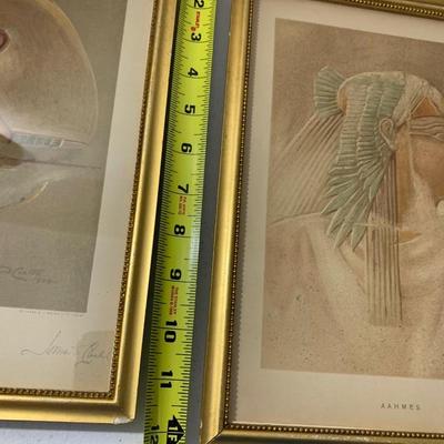 PAIR Signed Egyptian Prints Thothmes & Aahmes by Howard S Carter King Tut Discoverer