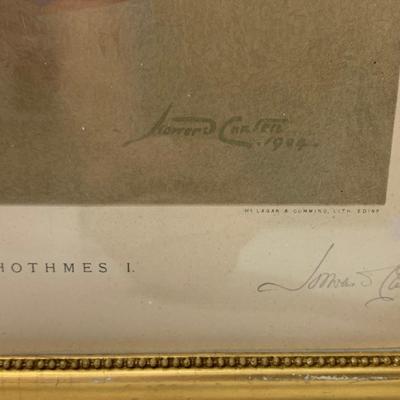 PAIR Signed Egyptian Prints Thothmes & Aahmes by Howard S Carter King Tut Discoverer