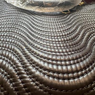 Lot of 2 New Versace Black Gold Luxury Promo Tote Bags Patent Leather