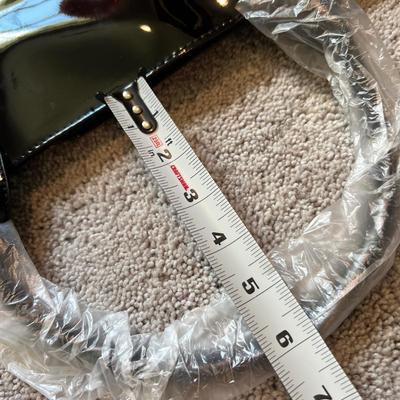 Lot of 2 New Versace Black Gold Luxury Promo Tote Bags Patent Leather