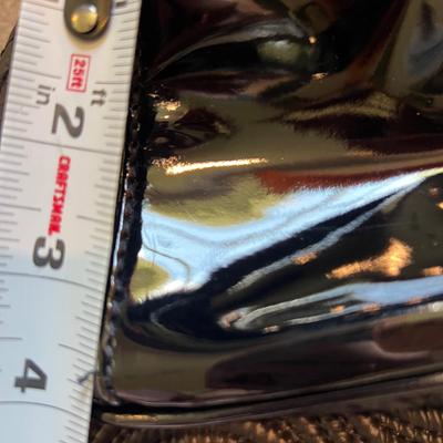 Lot of 2 New Versace Black Gold Luxury Promo Tote Bags Patent Leather