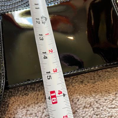 Lot of 2 New Versace Black Gold Luxury Promo Tote Bags Patent Leather