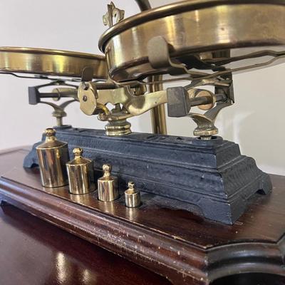 Vintage Brass Scale Cast Iron Base Night Watch Lamp