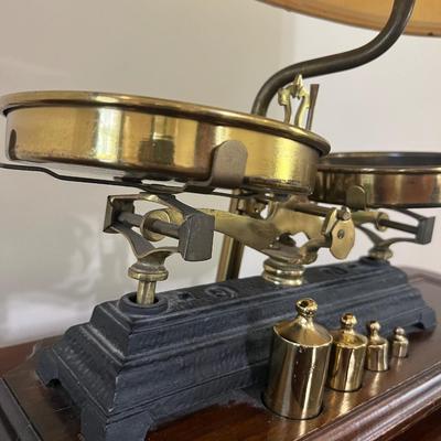 Vintage Brass Scale Cast Iron Base Night Watch Lamp